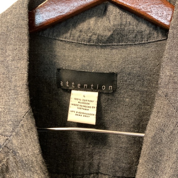 Attention Two Button Four Pocket Size Large Gray Blazer - Picture 2 of 6